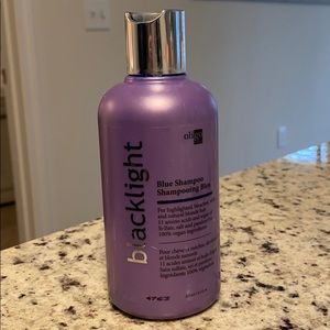 Black light blue shampoo